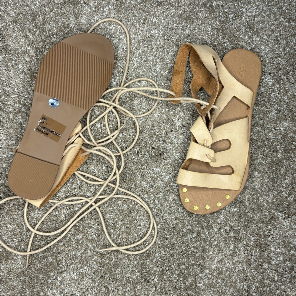 Charlotte Russe Lace Up Gladiator Style Sandals Y2K 2000s Neutral Summer